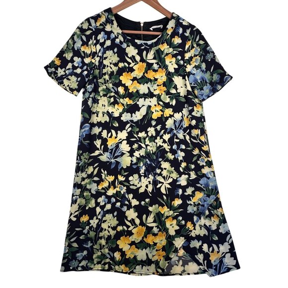 Slate & Willow Womens Blue Floral Throw Shift Dress S Short Feminine Fairycore - Picture 3 of 16